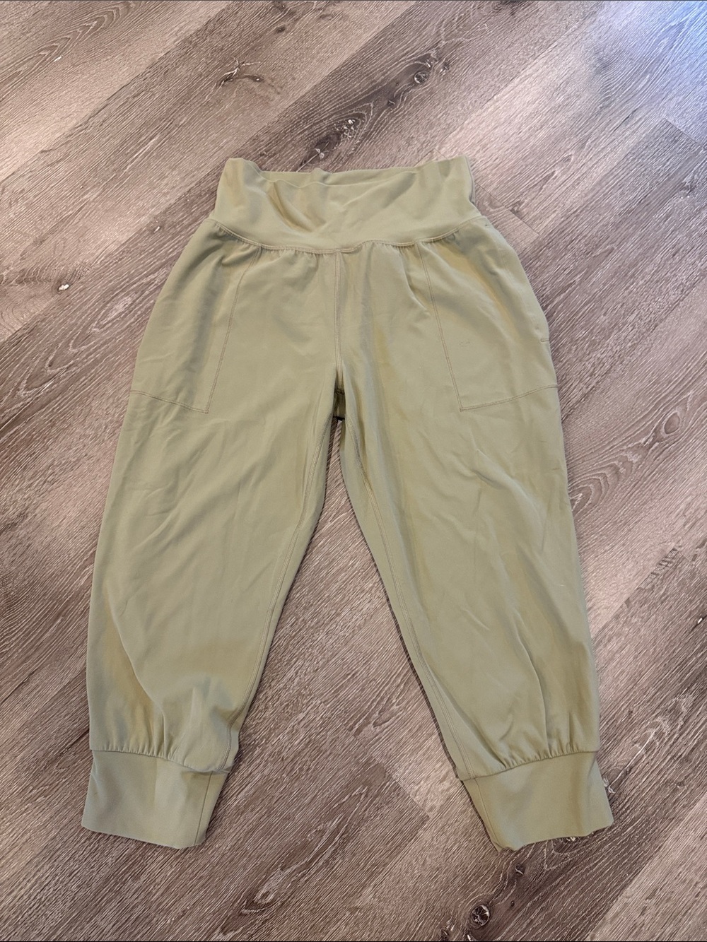 High-Waist Olive Green Jogger Pants